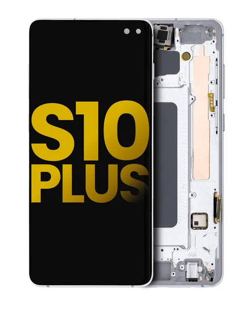 OLED displej s rámečkem pro Samsung Galaxy S10 Plus (repasovaný) (Prism White)