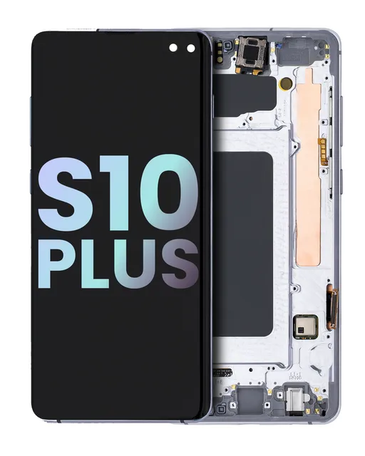 OLED displej s rámečkem pro Samsung Galaxy S10 Plus (Service Pack) (Prism White)