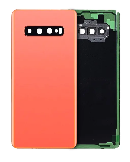 Zadní sklo se sklíčkem kamery pro Samsung Galaxy S10 Plus (bez loga) (Aftermarket Plus) (Flamingo Pink)