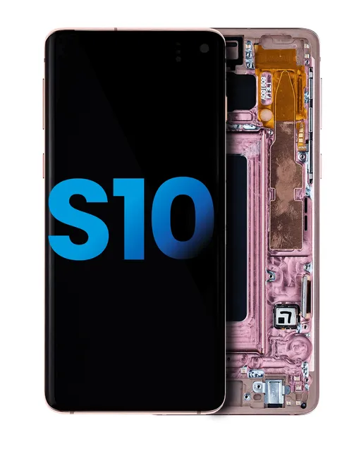 LCD displej s rámečkem (Without Fingerprint Sensor) pro Samsung Galaxy S10 (Aftermarket Plus: TFT) (Flamingo Pink)