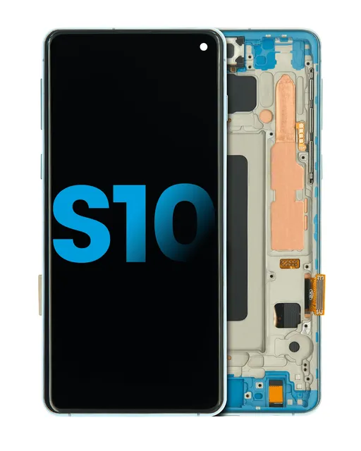 LCD displej s rámečkem (Without Fingerprint Sensor) pro Samsung Galaxy S10 (Aftermarket Plus: TFT) (Prism Blue)