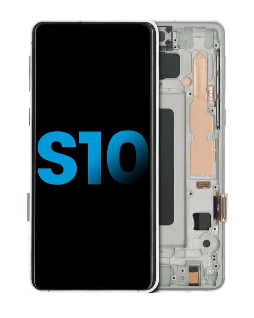 LCD displej s rámečkem (Without Fingerprint Sensor) pro Samsung Galaxy S10 (Aftermarket Plus: TFT) (Prism White)
