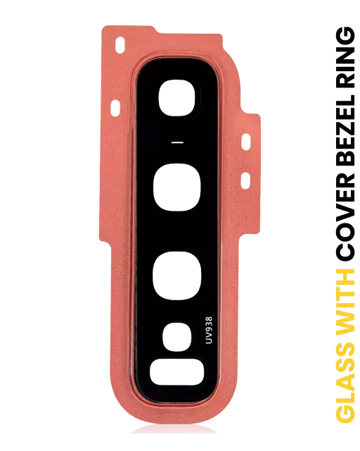 Sklíčko zadní kamery s kryt bezel ring pro Samsung Galaxy S10 (Flamingo Pink)