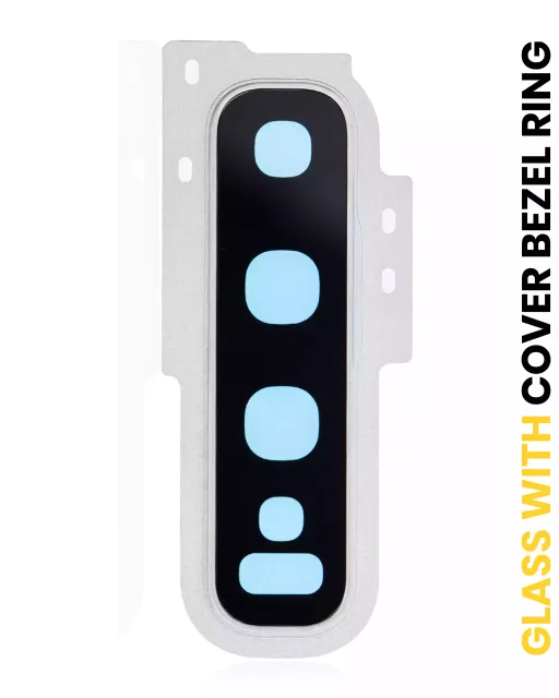 Sklíčko zadní kamery s kryt bezel ring pro Samsung Galaxy S10 (Prism White)