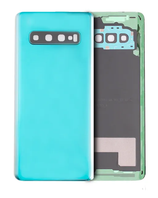 Zadní sklo se sklíčkem kamery pro Samsung Galaxy S10 (bez loga) (Aftermarket Plus) (Prism Green)
