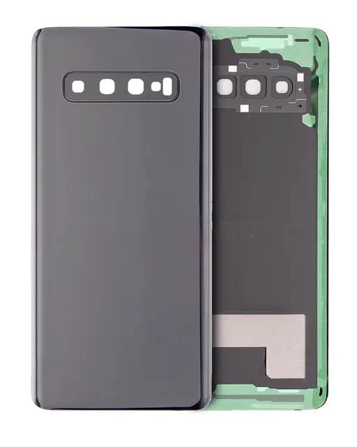 Zadní sklo se sklíčkem kamery pro Samsung Galaxy S10 (bez loga) (Aftermarket Plus) (Prism Black)