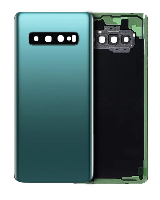 Zadní sklo se sklíčkem kamery pro Samsung Galaxy S10 Plus (bez loga) (Aftermarket Plus) (Prism Green)