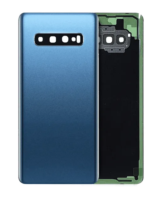 Zadní sklo se sklíčkem kamery pro Samsung Galaxy S10 Plus (bez loga) (Aftermarket Plus) (Prism Blue)