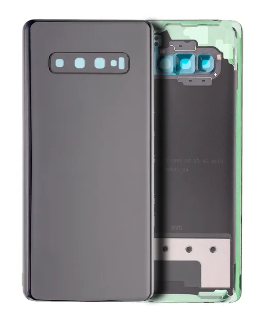 Zadní sklo se sklíčkem kamery pro Samsung Galaxy S10 Plus (bez loga) (Aftermarket Plus) (Prism Black)