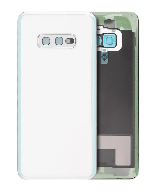 Zadní sklo se sklíčkem kamery pro Samsung Galaxy S10e (bez loga) (Aftermarket Plus) (Prism White)