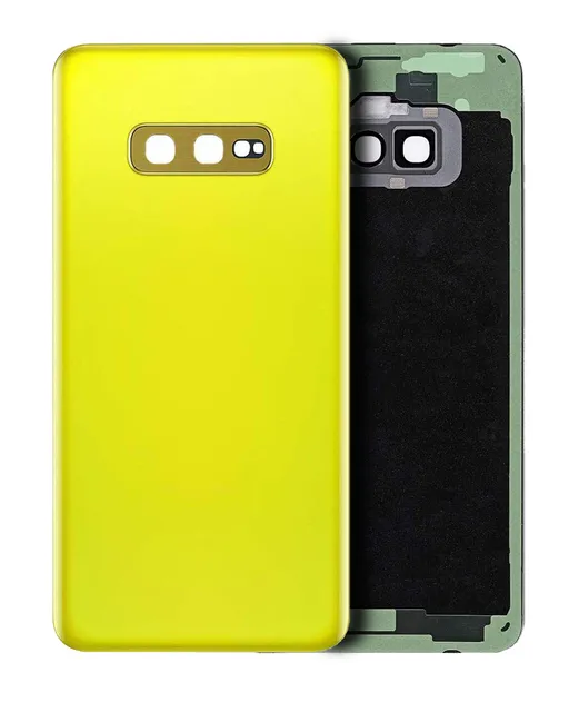 Zadní sklo se sklíčkem kamery pro Samsung Galaxy S10e (bez loga) (Aftermarket Plus) (Canary Yellow)