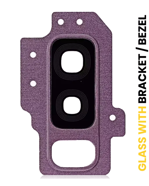 Sklíčko zadní kamery s držák / bezel pro Samsung Galaxy S9 Plus (fialová)
