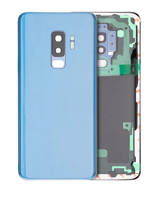 Zadní sklo se sklíčkem kamery pro Samsung Galaxy S9 Plus (bez loga) (Aftermarket Plus) (Coral Blue)
