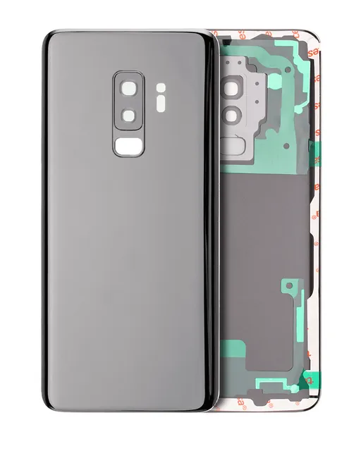 Zadní sklo se sklíčkem kamery pro Samsung Galaxy S9 Plus (bez loga) (Aftermarket Plus) (šedý titan)