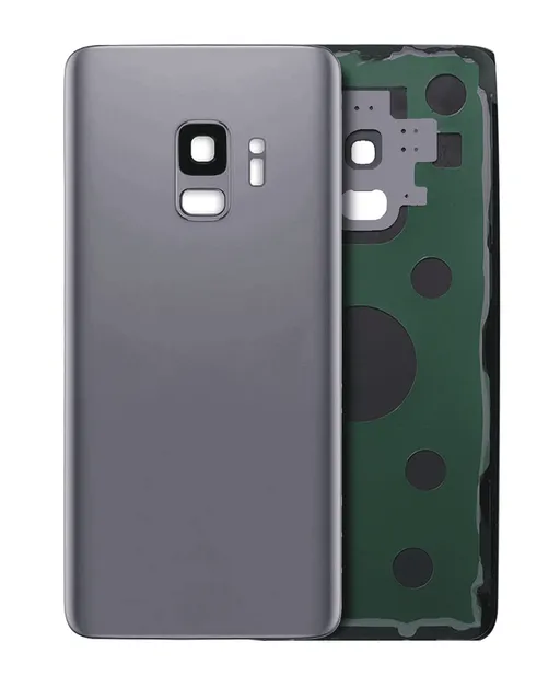 Zadní sklo se sklíčkem kamery pro Samsung Galaxy S9 (bez loga) (Aftermarket Plus) (šedý titan)