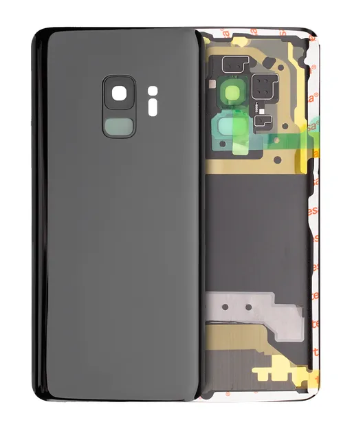 Zadní sklo se sklíčkem kamery pro Samsung Galaxy S9 (bez loga) (Aftermarket Plus) (Midnight Black)