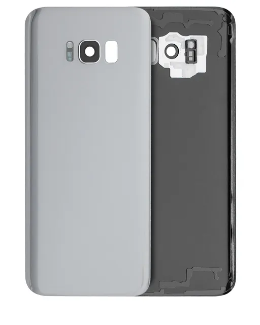 Zadní sklo se sklíčkem kamery pro Samsung Galaxy S8 Plus (bez loga) (Aftermarket Plus) (Arctic Silver)