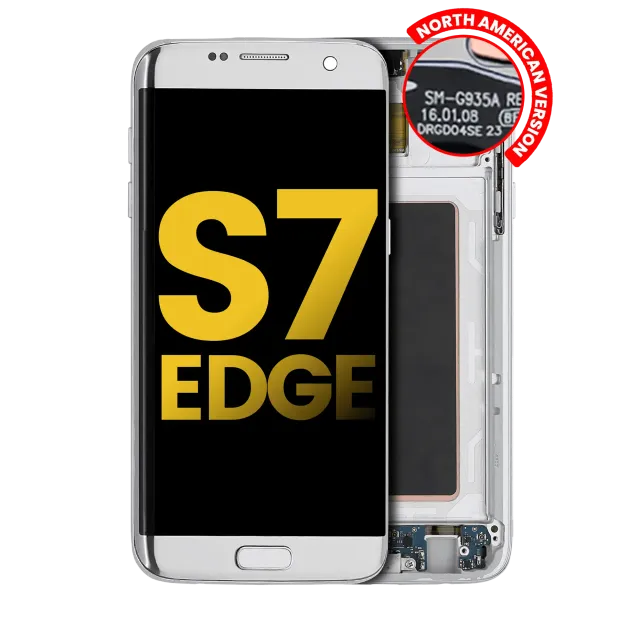 OLED displej s rámečkem pro Samsung Galaxy S7 Edge G935A (North American Version) (repasovaný) (stříbrná)
