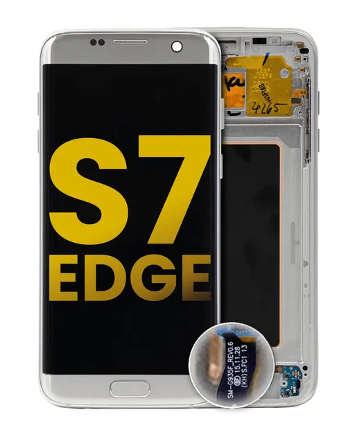 OLED displej s rámečkem pro Samsung Galaxy S7 Edge (International / G935F) (repasovaný) (stříbrná)