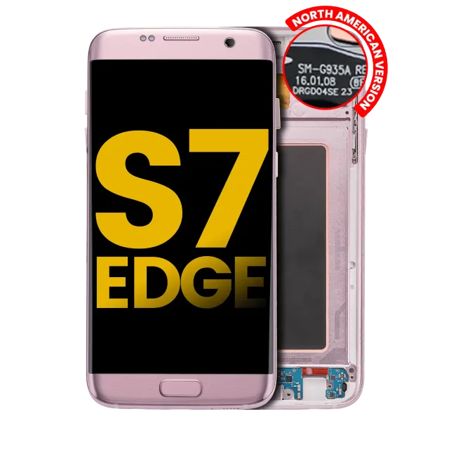 OLED displej s rámečkem pro Samsung Galaxy S7 Edge G935A (North American Version) (repasovaný) (růžově zlatá)