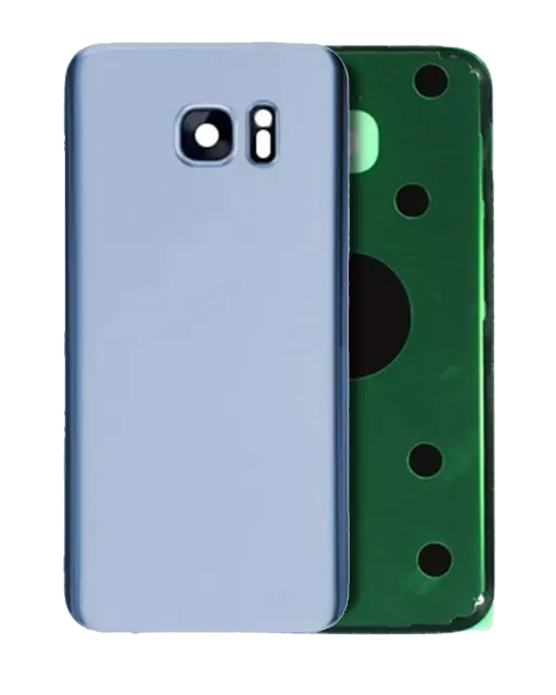 Zadní sklo se sklíčkem kamery pro Samsung Galaxy S7 Edge (bez loga) (Aftermarket Plus) (Coral Blue)