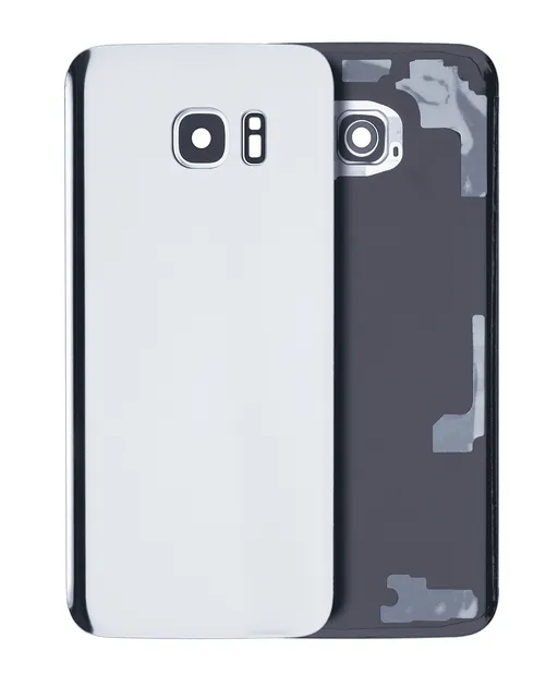Zadní sklo se sklíčkem kamery pro Samsung Galaxy S7 Edge (bez loga) (Aftermarket Plus) (stříbrná)