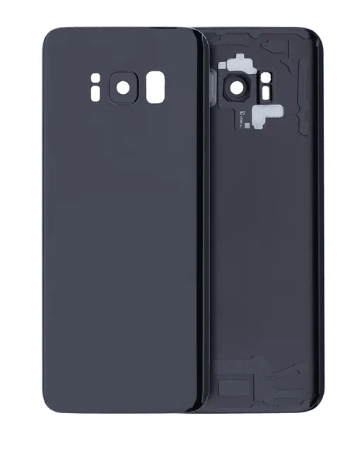 Zadní sklo se sklíčkem kamery pro Samsung Galaxy S8 (bez loga) (Aftermarket Plus) (Midnight Black)