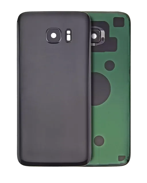 Zadní sklo se sklíčkem kamery pro Samsung Galaxy S7 Edge (bez loga) (Aftermarket Plus) (černá)