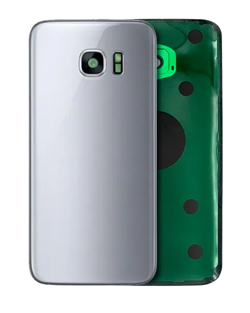 Zadní sklo se sklíčkem kamery pro Samsung Galaxy S7 (bez loga) (Aftermarket Plus) (stříbrná)