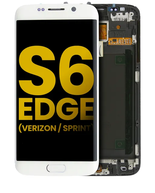 LCD displej s rámečkem pro Samsung Galaxy S6 Edge (Verizon / Sprint) (White Pearl)