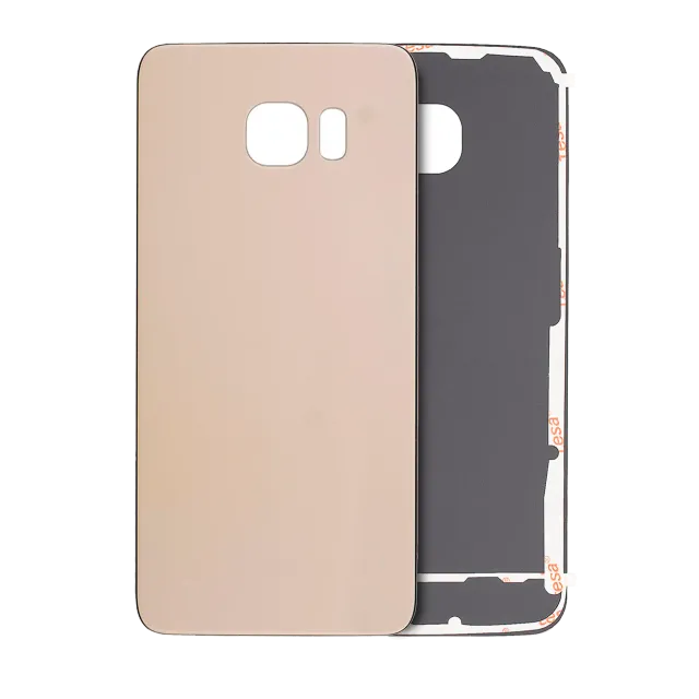 Zadní sklo pro Samsung Galaxy S6 Edge (bez loga) (Aftermarket Plus) (zlatá)