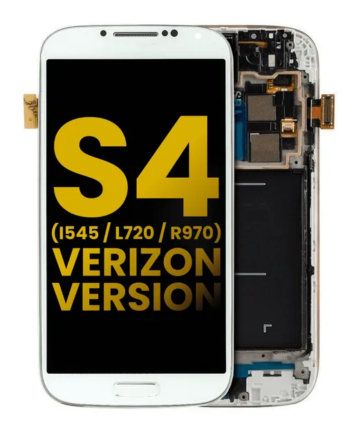 OLED displej s rámečkem pro Samsung Galaxy S4 (I545 / L720 / R970) (Verizon & Sprint) (repasovaný) (bílá)