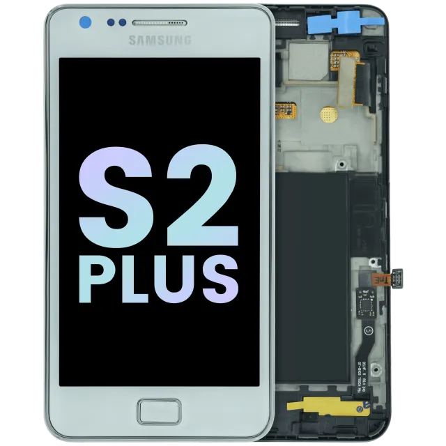 LCD displej s rámečkem pro Samsung Galaxy S2 Plus (Service Pack) (bílá)