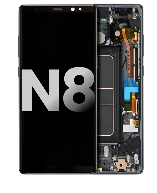 OLED displej s rámečkem pro Samsung Galaxy Note 8 (originál z vyřazeného zařízení, stav A) (Midnight Black)
