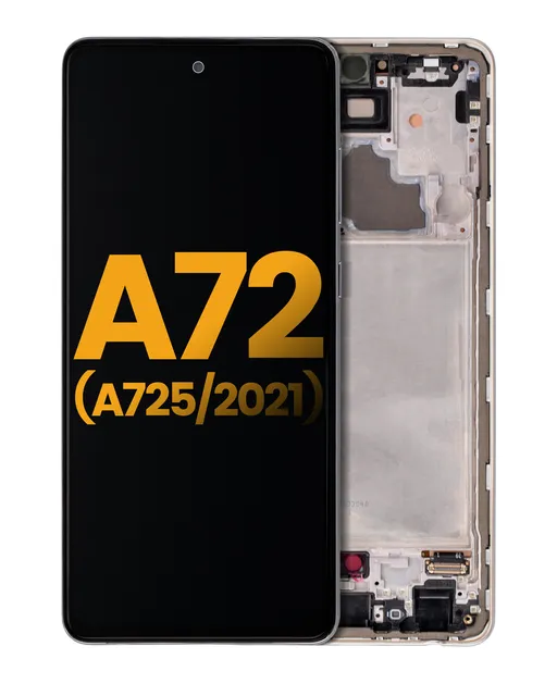OLED displej s rámečkem pro Samsung Galaxy A72 (A725 / 2021) (repasovaný) (bílá)