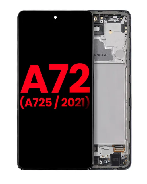 OLED displej s rámečkem pro Samsung Galaxy A72 (A725 / 2021) (Aftermarket Plus) (černá)