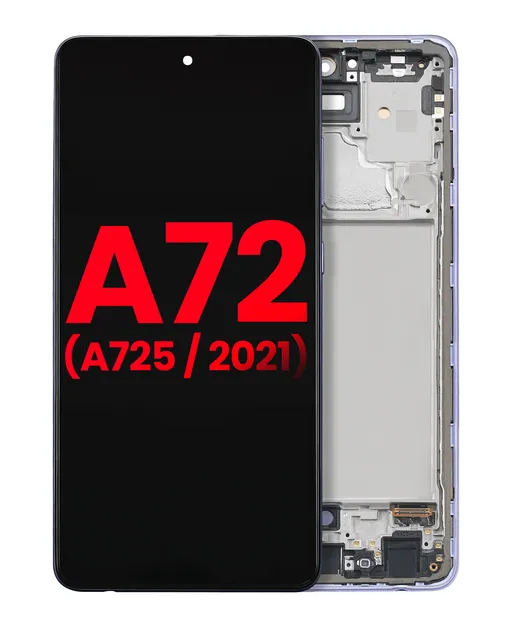 OLED displej s rámečkem pro Samsung Galaxy A72 (A725 / 2021) (Aftermarket Plus) (Awesome Violet)