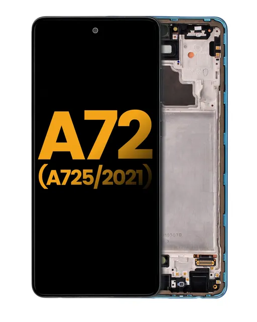 OLED displej s rámečkem pro Samsung Galaxy A72 (A725 / 2021) (repasovaný) (Awesome Blue)