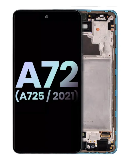 OLED displej s rámečkem pro Samsung Galaxy A72 (A725 / 2021) (Service Pack) (Awesome Blue)