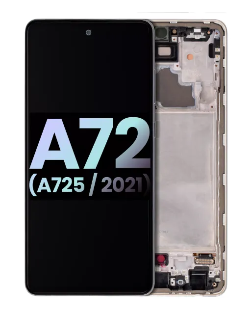 OLED displej s rámečkem pro Samsung Galaxy A72 (A725 / 2021) (Service Pack) (bílá)