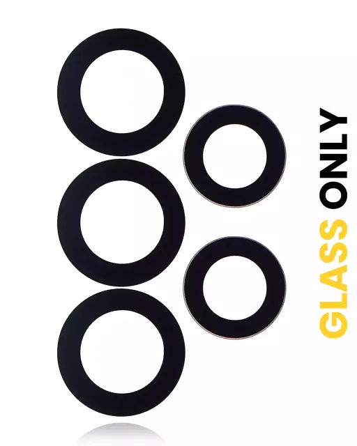 Sklíčko zadní kamery (jen sklo) s lepením pro Samsung Galaxy A72 (A725 / 2021) / A52 (A525 / 2021) / A52 5G (A526 / 2021) / A52S 5G (A528 / 2021) (sada 5 ks) (balení 10 ks)