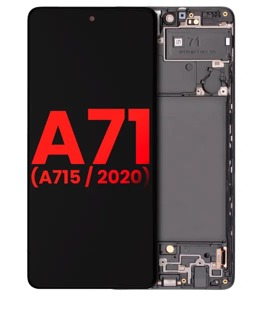 OLED displej s rámečkem pro Samsung Galaxy A71 (6.36") (A715 / 2020) (Aftermarket Plus: Hard OLED) (všechny barvy)