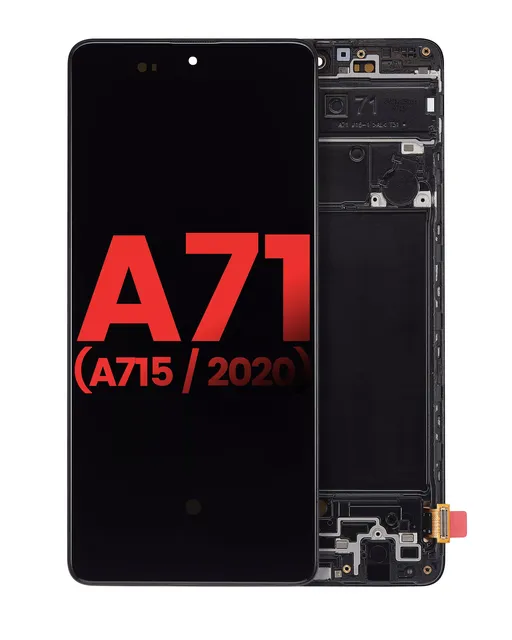 OLED displej s rámečkem pro Samsung Galaxy A71 (6.67") (A715 / 2020) (Aftermarket Plus: Soft OLED) (všechny barvy)