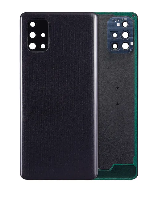 Zadní sklo se sklíčkem kamery pro Samsung Galaxy A71 (A715 / 2020) (Aftermarket Plus) (Prism Crush Black)