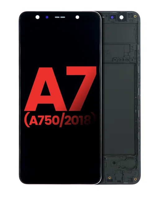 OLED displej s rámečkem pro Samsung Galaxy A7 (A750 / 2018) (Aftermarket Plus) (černá)