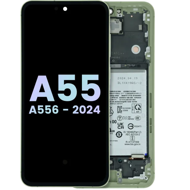 OLED displej s rámečkem pro Samsung Galaxy A55 (A556 / 2024) (Service Pack) (Lemon)