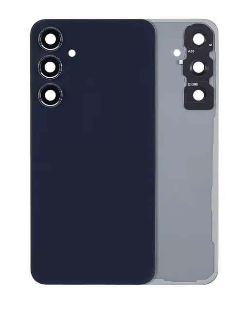 Zadní sklo se sklíčkem kamery pro Samsung Galaxy A55 5G (A556 / 2024) (bez loga) (Aftermarket Plus) (Navy)