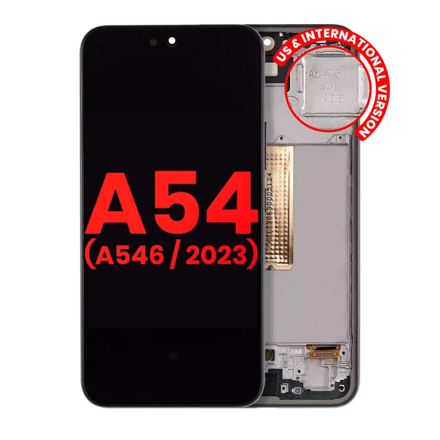 OLED displej s rámečkem pro Samsung Galaxy A54 5G (A546 / 2023) (US & International Version) (Aftermarket Plus) (grafitová)