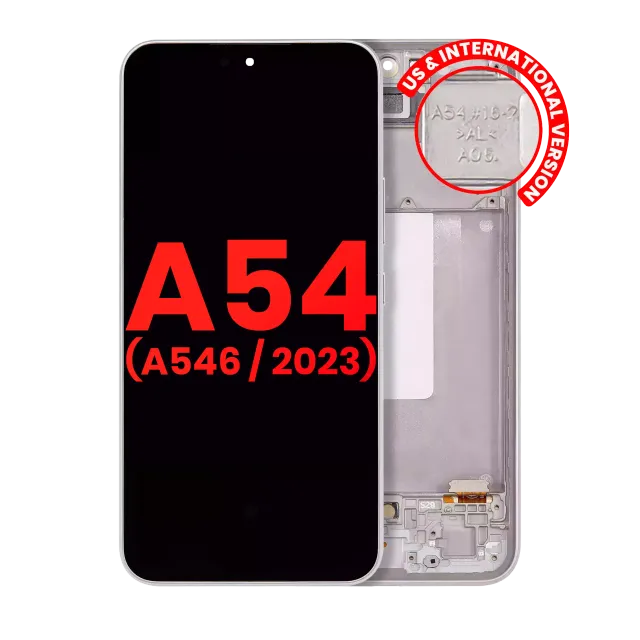 OLED displej s rámečkem pro Samsung Galaxy A54 5G (A546 / 2023) (US & International Version) (Aftermarket Plus) (bílá)