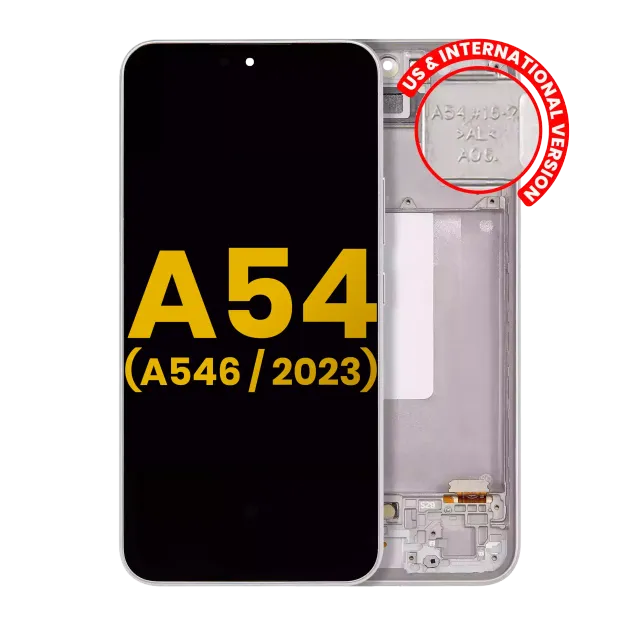 OLED displej s rámečkem pro Samsung Galaxy A54 5G (A546 / 2023) (US & International Version) (repasovaný) (bílá)